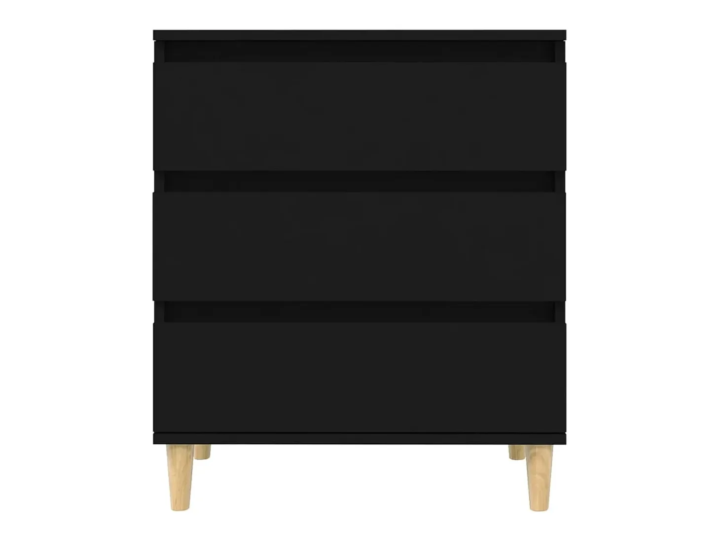 Aparador buffet cómoda mueble almacenaje organizador cocina salón salón 60 x 35 x 70 cm madera contrachapada negra 02_0035986