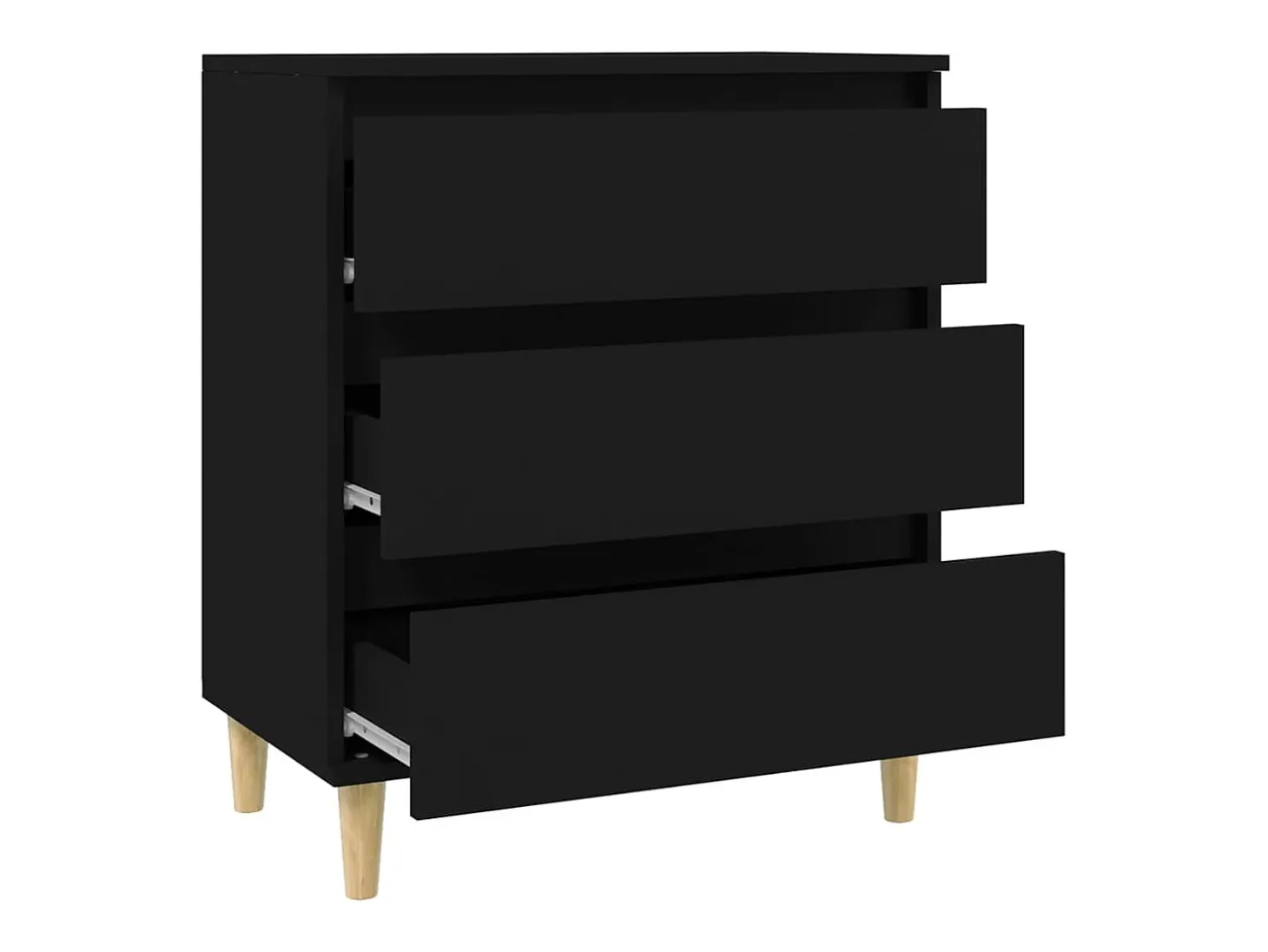 Aparador buffet cómoda mueble almacenaje organizador cocina salón salón 60 x 35 x 70 cm madera contrachapada negra 02_0035986