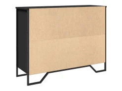 Aparador buffet cómoda mueble mueble de almacenamiento organizador cocina salón salón 97 x 32,5 x 74,5 cm madera contrachapada negra 02_0036158