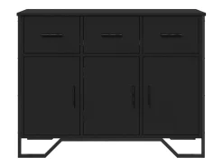 Aparador buffet cómoda mueble mueble de almacenamiento organizador cocina salón salón 97 x 32,5 x 74,5 cm madera contrachapada negra 02_0036158