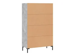Aparador buffet cómoda mueble mueble de almacenamiento organizador cocina salón salón alto 69,5 x 31 x 115 cm madera contrachapada gris 02_0034483