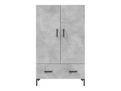 Aparador buffet cómoda mueble mueble de almacenamiento organizador cocina salón salón alto 69,5 x 31 x 115 cm madera contrachapada gris 02_0034483