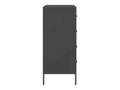 Aparador buffet cómoda mueble almacenaje organizador cocina salón salón 68 x 39 x 89 cm acero negro 02_0036022