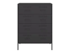 Aparador buffet cómoda mueble almacenaje organizador cocina salón salón 68 x 39 x 89 cm acero negro 02_0036022