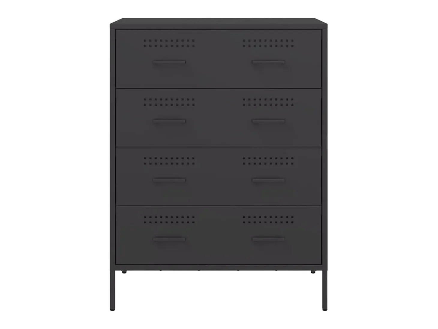 Aparador buffet cómoda mueble almacenaje organizador cocina salón salón 68 x 39 x 89 cm acero negro 02_0036022