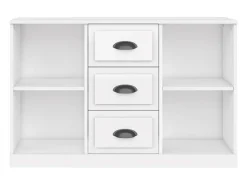 Aparador buffet cómoda mueble mueble de almacenaje organizador cocina salón brillante 104,5 x 35,5 x 67,5 cm madera contrachapada blanco 02_0030565