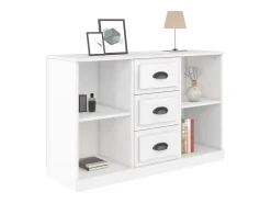 Aparador buffet cómoda mueble mueble de almacenaje organizador cocina salón brillante 104,5 x 35,5 x 67,5 cm madera contrachapada blanco 02_0030565