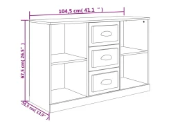 Aparador buffet cómoda mueble mueble de almacenaje organizador cocina salón brillante 104,5 x 35,5 x 67,5 cm madera contrachapada blanco 02_0030565