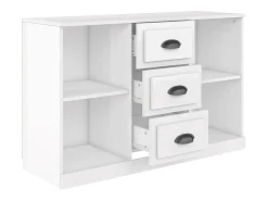 Aparador buffet cómoda mueble mueble de almacenaje organizador cocina salón brillante 104,5 x 35,5 x 67,5 cm madera contrachapada blanco 02_0030565