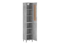 Aparador buffet cómoda mueble mueble de almacenamiento organizador cocina salón salón alto 34,5 x 34 x 180 cm madera contrachapada gris 02_0034340