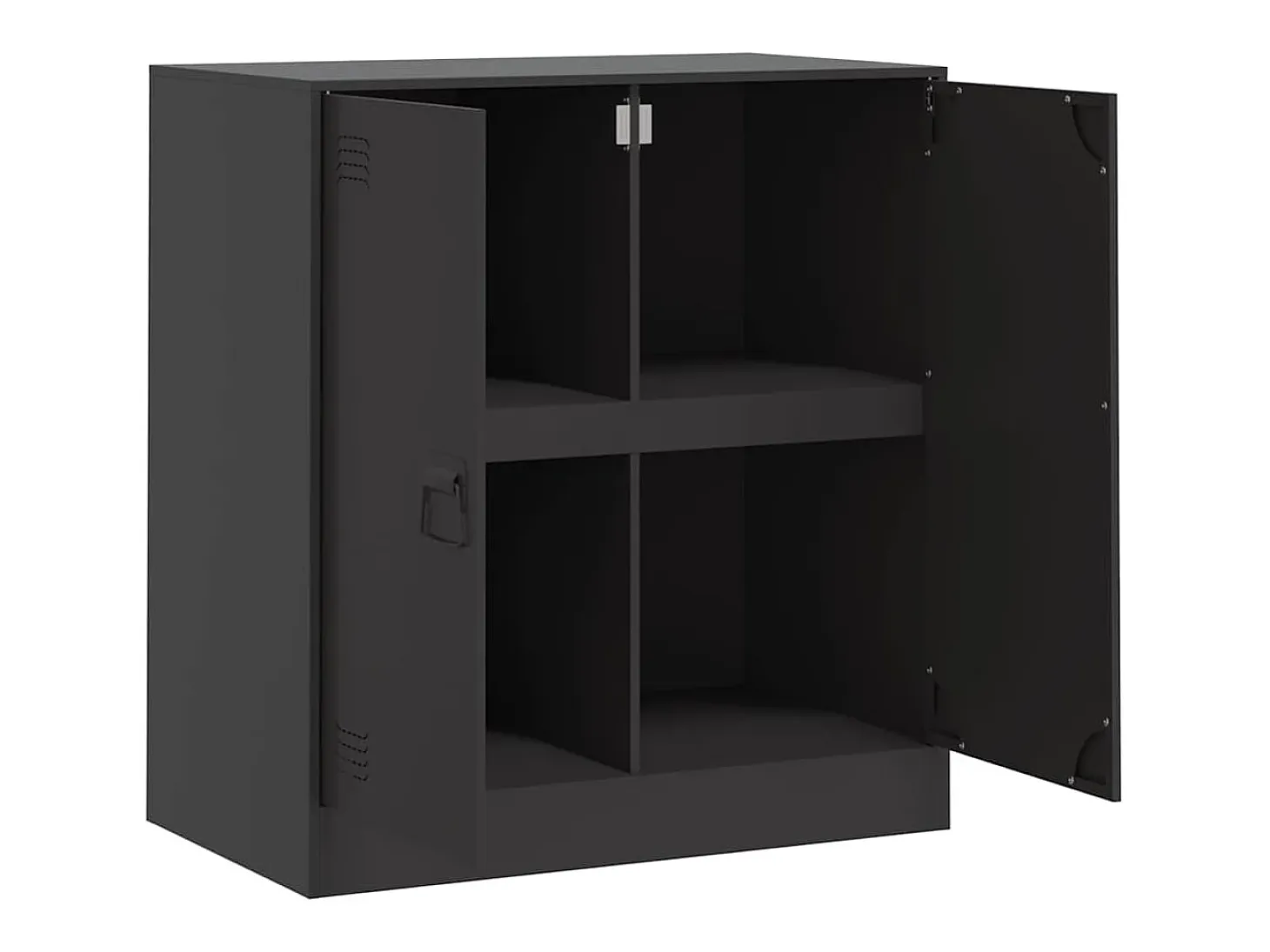 Aparador buffet cómoda mueble almacenaje organizador cocina salón salón 67 x 39 x 73 cm acero negro 02_0036013