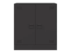 Aparador buffet cómoda mueble almacenaje organizador cocina salón salón 67 x 39 x 73 cm acero negro 02_0036013