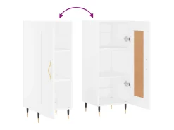 Aparador buffet cómoda mueble mueble de almacenaje organizador cocina salón salón 34,5 x 34 x 90 cm madera contrachapada blanco 02_0030244