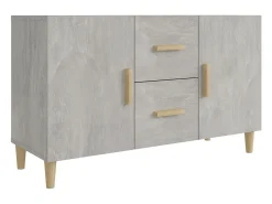 Aparador buffet cómoda mueble mueble de almacenaje organizador cocina salón salón 100 x 36 x 60 cm madera contrachapada gris 02_0031827