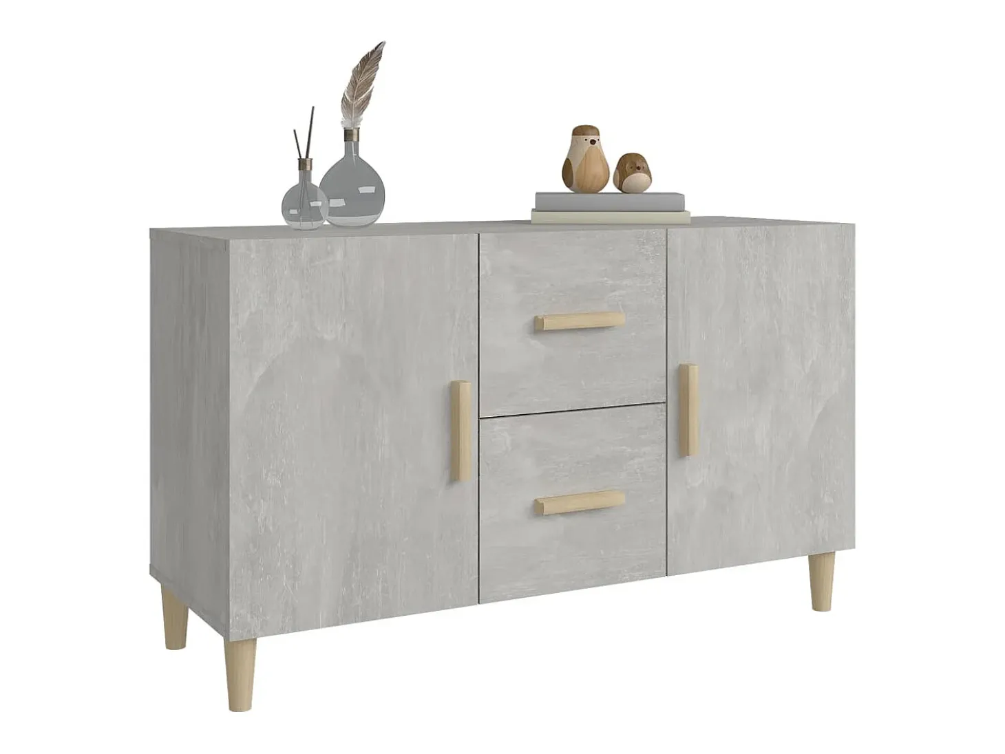 Aparador buffet cómoda mueble mueble de almacenaje organizador cocina salón salón 100 x 36 x 60 cm madera contrachapada gris 02_0031827