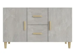 Aparador buffet cómoda mueble mueble de almacenaje organizador cocina salón salón 100 x 36 x 60 cm madera contrachapada gris 02_0031827