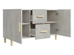 Aparador buffet cómoda mueble mueble de almacenaje organizador cocina salón salón 100 x 36 x 60 cm madera contrachapada gris 02_0031827
