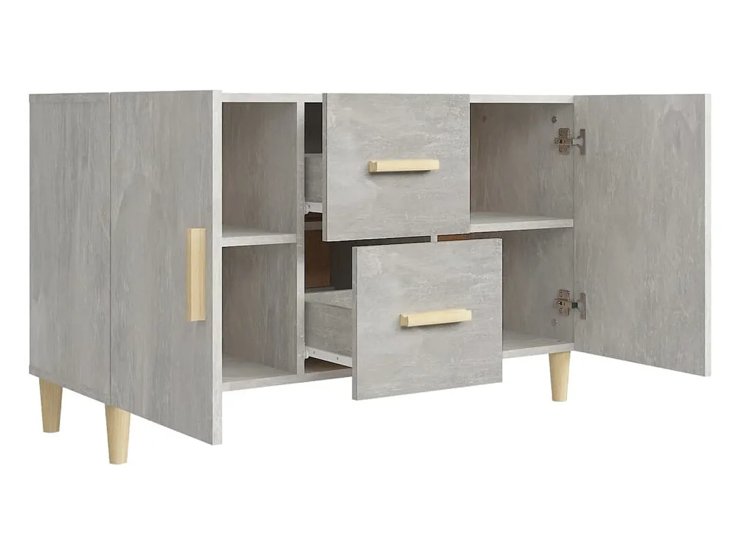 Aparador buffet cómoda mueble mueble de almacenaje organizador cocina salón salón 100 x 36 x 60 cm madera contrachapada gris 02_0031827