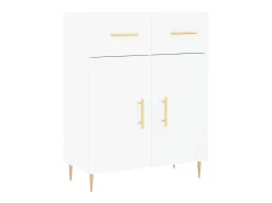 Aparador buffet cómoda mueble mueble de almacenaje organizador cocina salón salón alto 69,5 x 34 x 180 cm madera contrachapada blanco 02_0032689