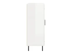 Aparador buffet cómoda mueble mueble de almacenaje organizador cocina salón brillante 69,5 x 34 x 90 cm madera contrachapada blanco 02_0030690