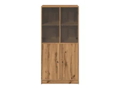 Aparador buffet cómoda mueble almacenaje organizador cocina salón salón alto con puertas hecho a mano madera contrachapada marrón 02_0032229