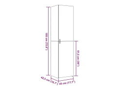 Aparador buffet cómoda mueble mueble de almacenaje organizador cocina salón salón alto 45 x 42,5 x 185 cm madera contrachapada marrón 02_0033362