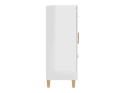 Aparador buffet cómoda mueble almacenaje organizador cocina salón brillante 69,5 x 34 x 90 cm madera contrachapada blanco 02_0030744