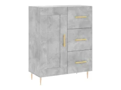 Aparador buffet cómoda mueble mueble de almacenaje organizador cocina salón salón alto 69,5 x 34 x 180 cm madera contrachapada gris 02_0034690