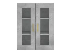 Aparador buffet cómoda mueble mueble de almacenaje organizador cocina salón salón alto 69,5 x 34 x 180 cm madera contrachapada gris 02_0034690