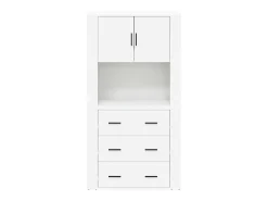 Aparador buffet cómoda mueble mueble de almacenaje organizador cocina salón salón madera de alta ingeniería blanco 02_0032779