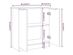 Aparador buffet cómoda mueble mueble de almacenaje organizador cocina salón salón 60 x 30 x 70 cm madera contrachapada marrón 02_0030959
