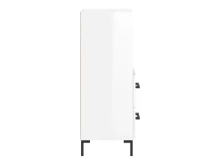 Aparador buffet cómoda mueble mueble de almacenaje organizador cocina salón brillante 34,5 x 34 x 90 cm madera contrachapada blanco 02_0030595