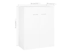 Aparador buffet cómoda mueble almacenaje organizador cocina salón salón 60 x 30 x 75 cm madera contrachapada blanco 02_0030337
