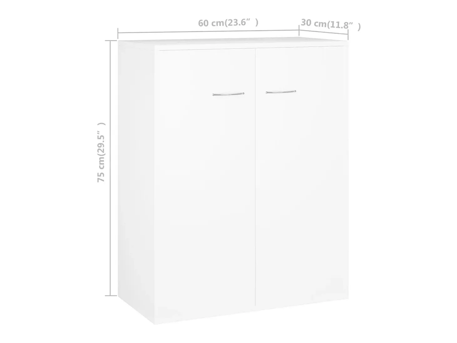 Aparador buffet cómoda mueble almacenaje organizador cocina salón salón 60 x 30 x 75 cm madera contrachapada blanco 02_0030337
