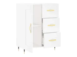 Aparador buffet cómoda mueble mueble de almacenamiento organizador cocina salón salón 69,5 x 34 x 90 cm madera contrachapada blanco 02_0030438