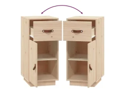 Aparador buffet cómoda mueble almacenaje organizador cocina salón salón 34 x 40 x 75 cm madera maciza de pino marrón 02_0029573