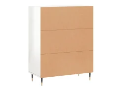 Aparador buffet cómoda mueble mueble de almacenaje organizador cocina salón brillante 69,5 x 34 x 90 cm madera contrachapada blanco 02_0030731