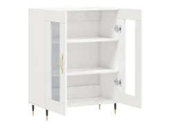 Aparador buffet cómoda mueble mueble de almacenaje organizador cocina salón brillante 69,5 x 34 x 90 cm madera contrachapada blanco 02_0030731