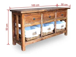 Aparador buffet mueble consola mueble de almacenamiento madera maciza recuperada 100 cm 4402144
