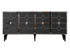 Aparador Cagla Antracita Plata 150x79x40 cm