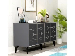 Aparador Cagla Antracita Plata 150x79x40 cm