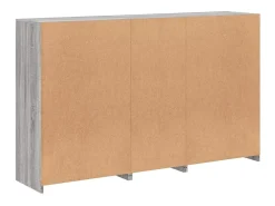 Aparador cajonera mueble almacenaje organizador cocina salón salón con luces LED sonoma 162 x 37 x 100 cm gris 02_0030054