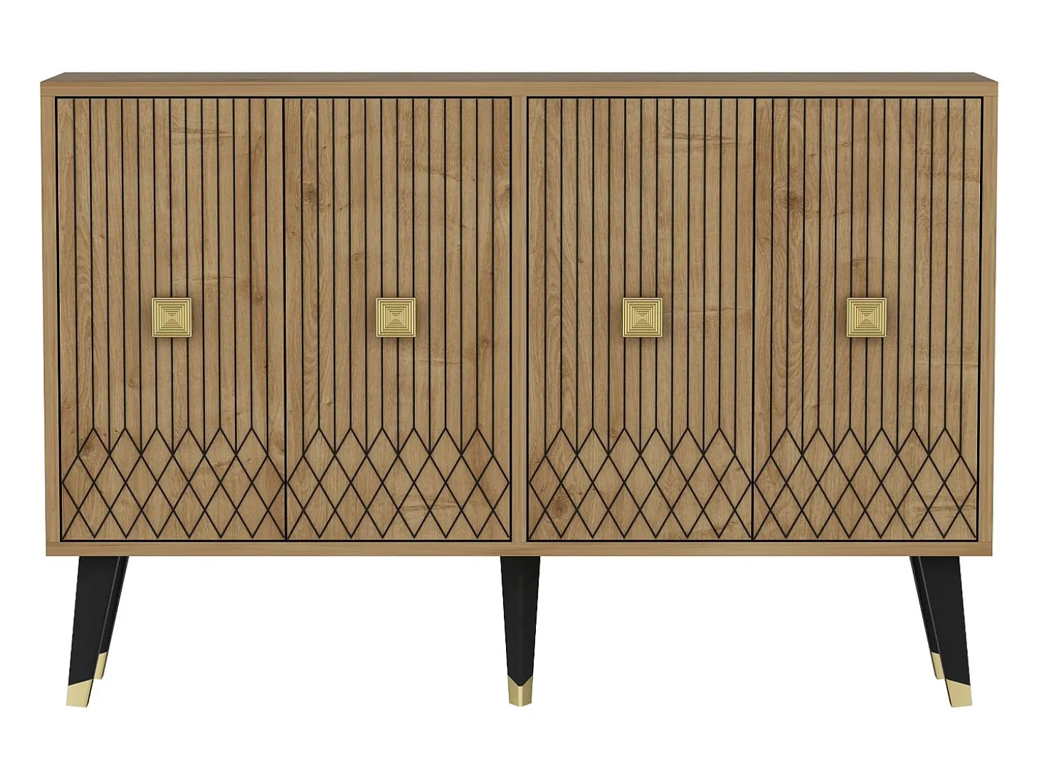 Aparador Carbın color roble Zafiro dorado120x30x80 cm
