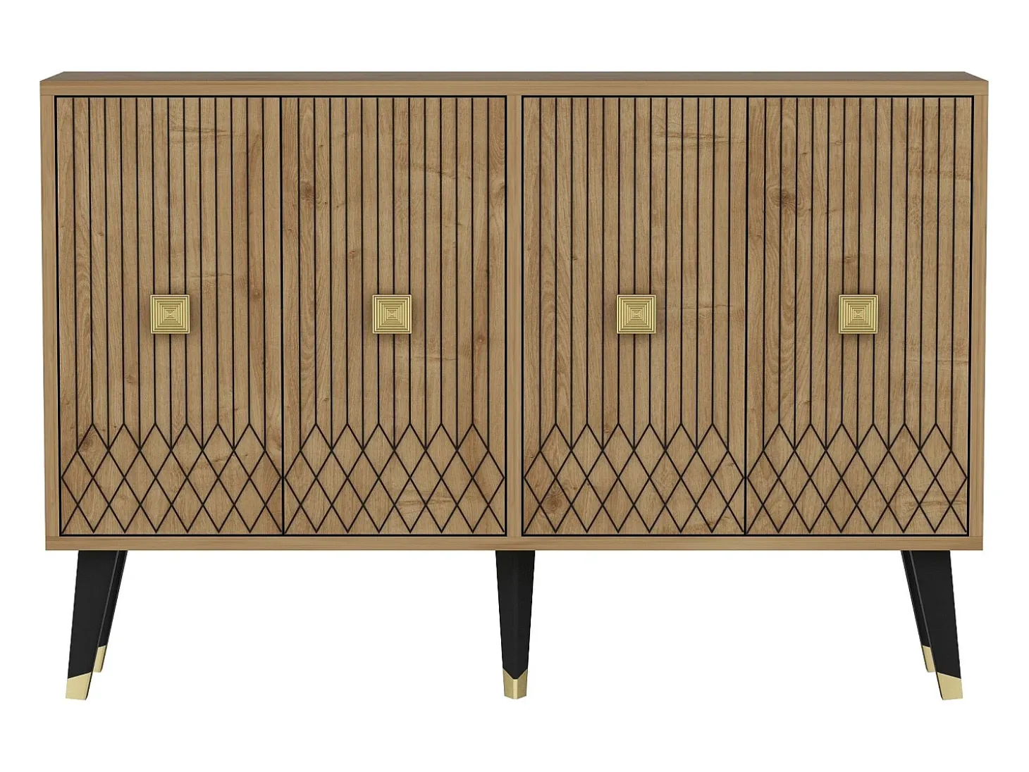 Aparador Carbın color roble Zafiro dorado120x30x80 cm