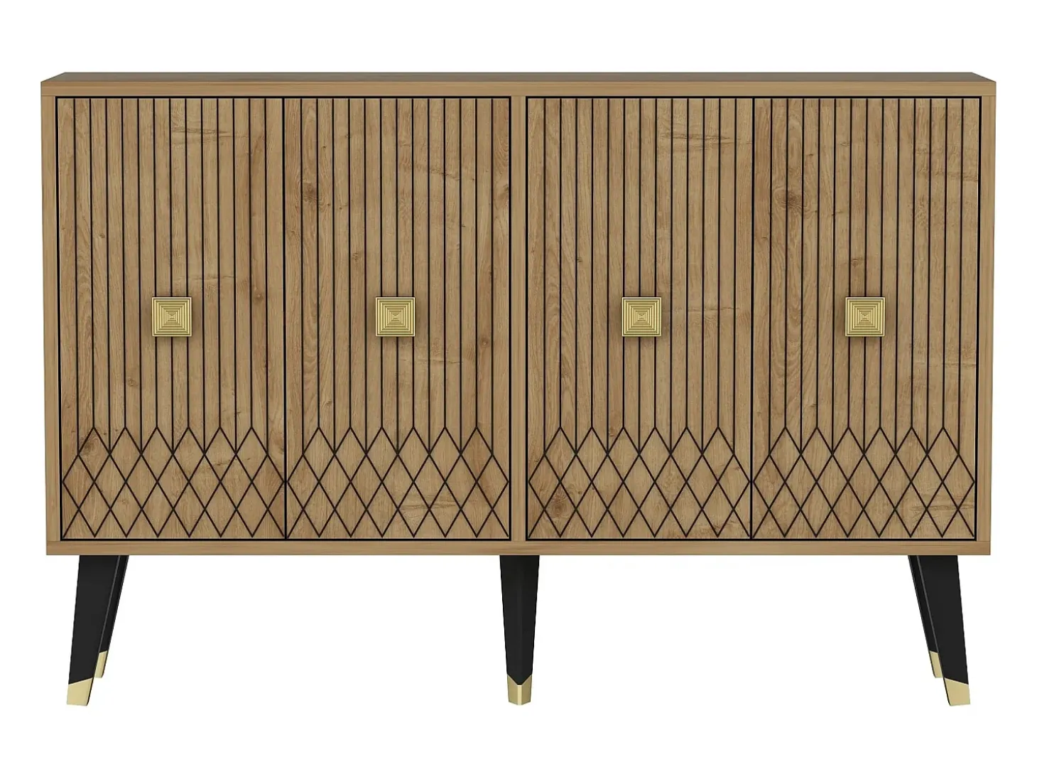Aparador Carbın color roble Zafiro dorado120x30x80 cm
