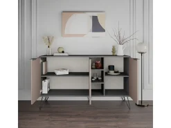Aparador Clara antracita marrón claro 142x35.6x83 cm