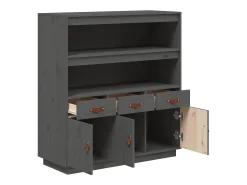 Aparador cómoda armario mueble organizador cocina salón salón alto 100 x 40 x 108,5 cm madera maciza de pino gris 02_0034222