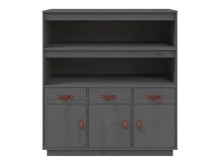Aparador cómoda armario mueble organizador cocina salón salón alto 100 x 40 x 108,5 cm madera maciza de pino gris 02_0034222