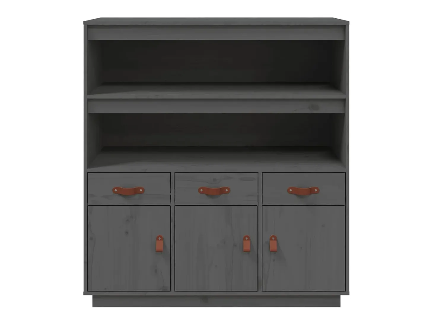 Aparador cómoda armario mueble organizador cocina salón salón alto 100 x 40 x 108,5 cm madera maciza de pino gris 02_0034222