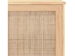 Aparador cómoda armario mueble organizador cocina salón salón 105 x 30 x 60 cm madera maciza de pino y ratán natural marrón 02_0035714